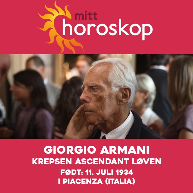 Giorgio Armanis astrologiske profil som kreft