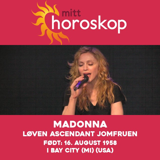 Madonnas astrologiske portrett som Løven